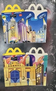 Vintage The Batman Animated Series McDonalds Happy Meal Boxes 90s Lot 2x - Picture 1 of 4
