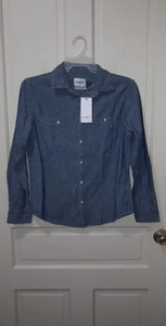 NUEVO CON ETIQUETAS (PRECIO DE VENTA SUGERIDO POR EL FABRICANTE $28) Goodfellow & Co. talla S cuello extendido manga larga abotonada... - Imagen 1 de 9