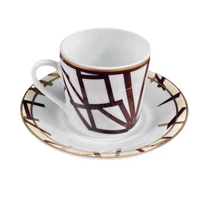 Antique Limoges Art Deco Demi Cup & Saucer Pillivuyt Depuis 1818 France 3 oz - Picture 1 of 5