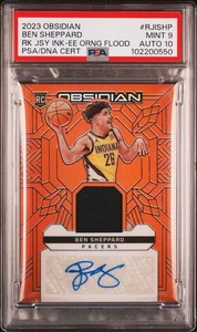 2023-24 Panini Obsidian Ben Sheppard Rookie Jersey Ink EE Orange 46/75 #RJI-SHP - Imagen 1 de 2