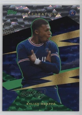 2021 Topps Paris Saint-Germain Team Set Neon Green Icy Foil /199 Kylian Mbappe - Image 1 of 2
