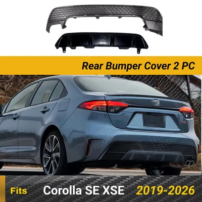 Cubierta inferior del parachoques trasero cenefa negra 2 piezas para Toyota Corolla SE XSE 2019-2026 Foto 1 de 4