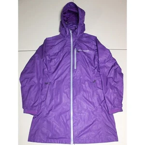 Womens Helly Hansen Rain Long Belfast Hooded Jacket Raincoat Medium Purple Parka - Picture 1 of 16