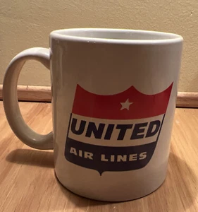 Old logo 1980’s UNITED AIRLINES Vintage Coffee MUG New Collectible Air Lines - Picture 1 of 6
