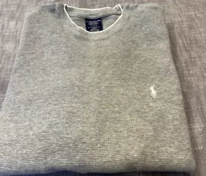 Polo Ralph Lauren LS Thermo Rundhals Shirt Herren Größe XL grau weiß Pony - Bild 1 von 5