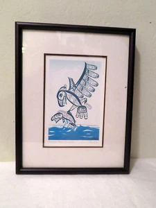 William Bill Herbert Helin Tsimshan Northwest Coast Art Eagle and Sockeye Salmon - Picture 1 of 5