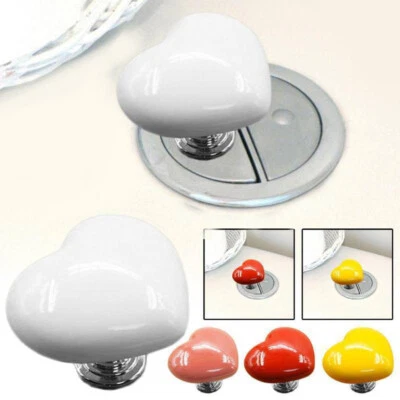 Universal Dual Push Button Colored Heart Shaped Toilet Flush Button Replacements - Image 1 of 4