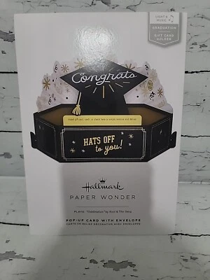 HALLMARK PAPER WONDER Congrats Hats Off To You 3D POP UP Greeting Card - Image 1 of 4