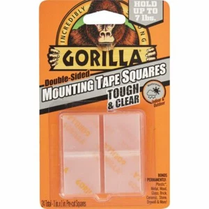 (6)-Gorilla Glue 1 In. x 1 In. 7 Lb. Capacity Permanent Clear Mounting Squares - Picture 1 of 1