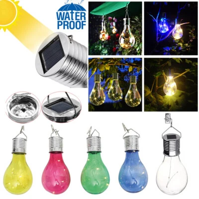 Colorful Solar Hanging LED Light Bulbs Outdoor Garden Camping Tent Lanterns Lamp - Image 1 of 4