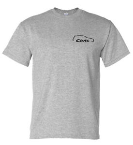 EG Civic Shirt Soft *SUPER Soft 60/40 Blend T-shirt * Voitures JDM Legends Outline