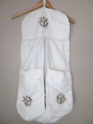 NEW Embroidered Hanging Baby Diaper Holder Storage Stacker Pockets Cream Cotton