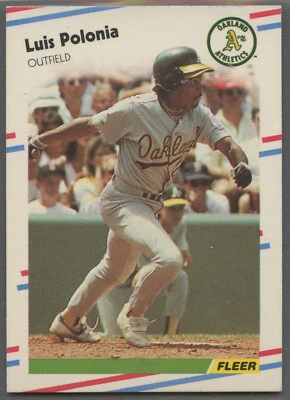 1988 Fleer #292 Luis Polonia Oakland Athletics - Image 1 of 2