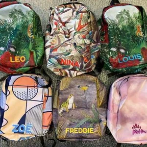 Personalised Kids Backpack – Large Custom Name Bag Artistic Print School Gift - Picture 1 of 7