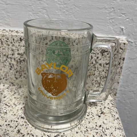 Vintage Baylor University Bears Beer Stein Glass Mug 16 Ounce Mug Collectible Cover