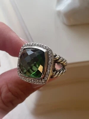 Anillo David Yurman Albion 6,5 Prasiolita y Diamantes Foto 1 de 4