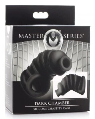 Master Series Dark Chamber Silicone Cum Thru Male BDSM Bondage Chastity Device - Image 1 of 4