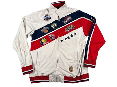 Vintage 2004 UNK NBA All Stars Jacket Sweatshirt Mens 2XL White Y2K Distressed - Image 1 of 4