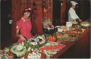 c1960s Blaney Park Resort Michigan buffet table bar stool lot of 2 postcard C938 - Picture 1 of 4