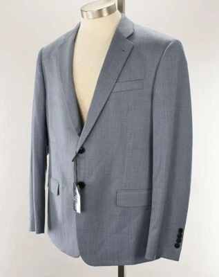ARMANI EXCHANGE Hombres Azul Jaspeado Calce Ajustado Lana Elastizado Traje Chaqueta 40 R Nuevo con Etiquetas Foto 1 de 2