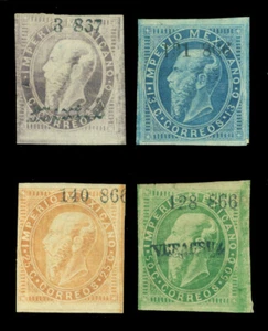 MEXICO 1866 Emperor Maximilian - Engraved complete set Sc# 31 -34 mint MH F/VF - Picture 1 of 2