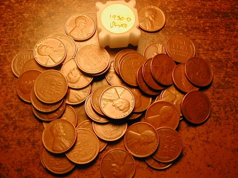 1930-D LINCOLN WHEAT CENT PENNY ROLL, HIGH GRADE!! VF-XF!!!!! Cover