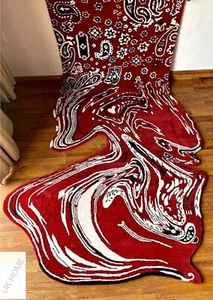Melting Irregular Tufted Handmade 100% Wool Trending Area Carpet Custom Rug - Picture 1 of 13