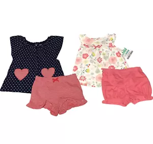 Child of Mine by Carter's Baby Girl's Casual Shorts & Top Outfit Sets 12M (4PC) - Picture 1 of 3