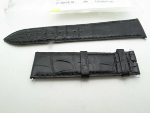Jaeger Le Coultre BLACK CROC Alligator Armband FABRIKNEU 21mm / 18mm REGULAR - Bild 1 von 7