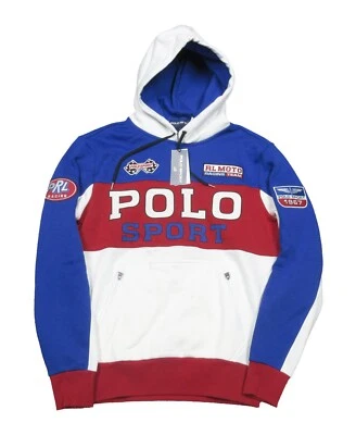 Polo Sport Ralph Lauren Azul Real Multi Moto Racing Gráfico Doble Tejido Sudadera con Capucha Foto 1 de 4
