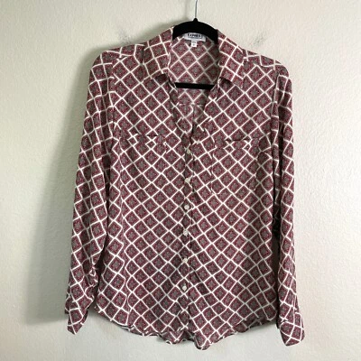 Camisa Top Express The Portofino Mujer Pequeña Floral Manga con Pestaña Redonda Foto 1 de 4