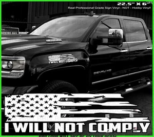 I Will Not Comply Patriotic Trending Vinyl Decal Sticker SUV Car Truck Window - Picture 1 of 4