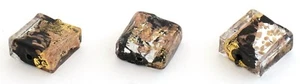ONE GENUINE MURANO HAND-MADE SQUARE GLASS BEAD, PERSONALLY SELECTED, 20 X 20 MM - Picture 1 of 3