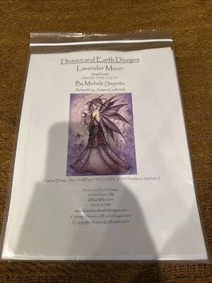 Heaven And Earth Designs Cross Stitch “Lavender Moon” Michele Sayetta HAEJGL 245 - Image 1 of 2