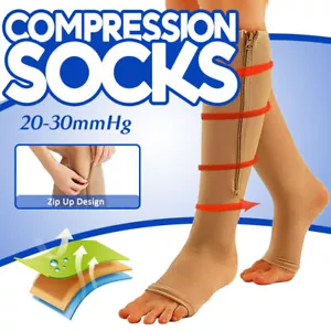 Medical Compression Socks Knee Men Women 20-30 mmhg Stockings for Varicose Veins - Picture 1 of 15