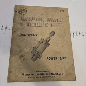Minneapolis Moline Unimatic Power Lift Installation Manual Farming Equipment  - Bild 1 von 7