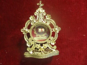 RELIQUARY GOLD COLOR FILIGREE WORK.S. BEDA .VENERABLE. height 9 centimeters - Picture 1 of 5