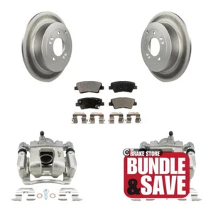 Rear Brake Caliper Coat Rotor Semi-Metallic Pad Kit For 2016-2018 Hyundai Tucson - Picture 1 of 15