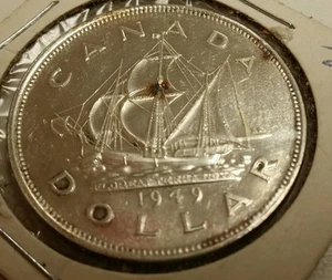 Canada 1949 1 Dollar Silver Newfoundland Ship   EF/AU - Picture 1 of 4