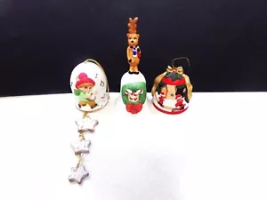 CAMPANAS DE CERÁMICA DE RENO JASCO NAVIDAD 1980 ESTRELLAS DE VIENTO SANTA OSOS - Imagen 1 de 4