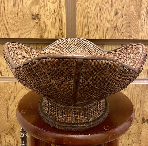 Antique Liga-u Ifugao Tribe Rattan Plaited Winnowing Basket Philippines 15.5” Cover