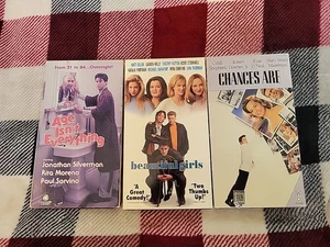 3 Vhs Lot,romantic Comedies- Beautiful Girls, Chances Are, Age Isn't Everything  - Picture 1 of 11