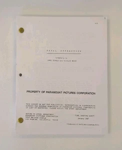 Fatal Attraction Screenplay by James Dearden, Nicholas Meyer (1987, Paramount) - Picture 1 of 2