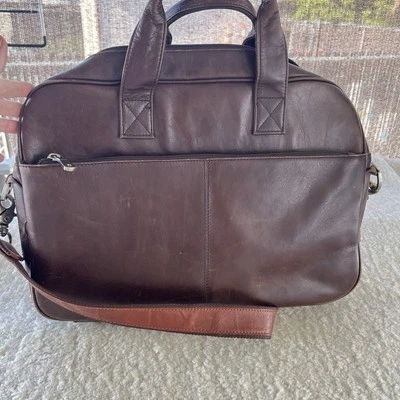 Bolso Mensajero de Cuero MARRÓN para Computadora Portátil Cartera Maletín Bandolera y Asa Foto 1 de 4