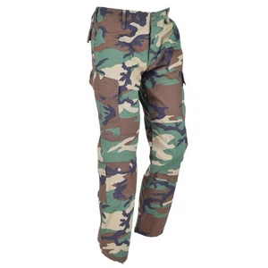 Mil-Tec Ripstop Cargohose verstärkte Knie verstellbar Woodland Tarnmuster - Bild 1 von 7