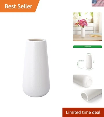 Универсальная 8-дюймовая керамическая ваза ручной работы с текстурированной отделкой - идеальная идея подарка - Изображение 1 из 4