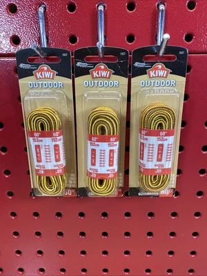 3 X Kiwi Exterior Senderismo Trabajo Botas Zapato 60" Cordones Par Redondo Dorado Marrón NUEVO Foto 1 de 2