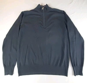 Ermenegildo Zegna Sweater Mens 40 M Black Wool 1/4 Zip Jumper Old Money Italy - Picture 1 of 14