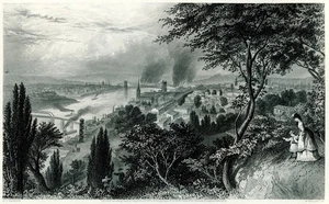 Steel Engraving CITY OF CINCINNATI Ohio, 1800s vintage landscape print - Picture 1 of 6