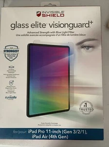 ZAGG (Glass Elite VisionGuard+) for Apple iPad Pro 11-inch (Gen 3/2/1) & Air 4th - Picture 1 of 2